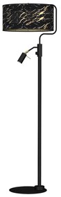 EUlight Stojacia lampa Senso, 1x čierne/zlaté textilné tienidlo + 1x čierne kovové tienidlo, b/g