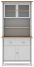 Biela vitrína z borovicového dreva 90x180,5 cm Misti – Marckeric