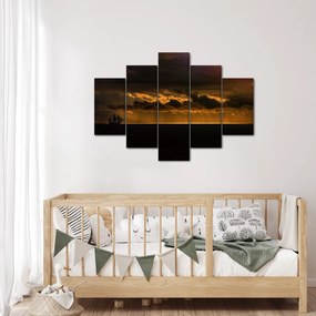Obraz plachetnice pri západe slnka (150x105 cm)