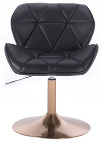LuxuryForm DESIGN Stolička MILANO na zlatom tanieri - čierna