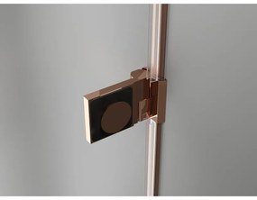 Mexen Lunar-B Duo, výklopný sprchový kút 85 x 75 cm, 8mm číre sklo, profil ružové zlato, 832-085L-075P-60-00