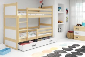Detská poschodová posteľ RICO |  borovica 90 x 200 cm Farba: Biela