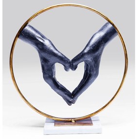 Elements Heart Hand dekorácia srdce čierna/zlatá