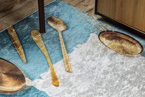 Protišmykový koberec / behúň ANDRE 33220 modrý / zlatý