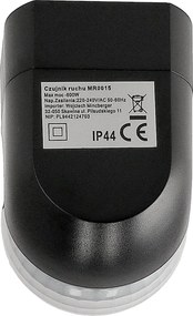 BERGE Pohybové čidlo LED PIR čierne IP44 800W PR054