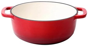 Smaltovaný liatinový hrniec s pokrievkou, 5,7 L, červený