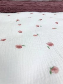 Letné mušelínové obliečky Summer 140x200 – marhuľový motív, jemné, priedušné, 100 % bavlna, na zips