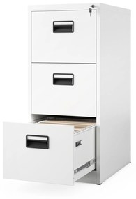 Kovová kartotéka, 3 zásuvky SARA V3, 460 x 1020 x 620 mm, biela