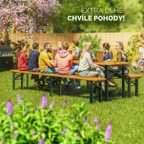 Pivný set MAXI sklápateľný, 220cm, prírodná hnedá Jurhan