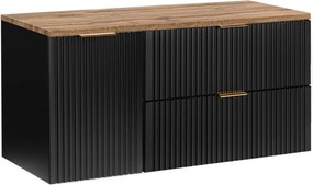 Skrinka pod umývadlo 120 cm s košom na bielizeň a zásuvkami Adel Black (SET-ADB B WOTAN 120CM LB)