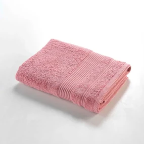 Ružová froté bavlnená osuška 70x130 cm Tendresse – douceur d'intérieur