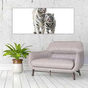 Obraz - Biely tiger (120x50 cm)