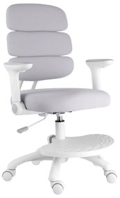 Detská rastúca stolička Neoseat KIDDY THREE — látka, prateľný poťah, sivá