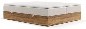 Boxspring posteľ s úložným priestorom v béžovo-prírodnej farbe 180x200 cm Faro – Maison de Rêve