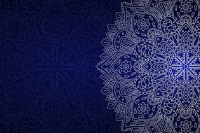 Samolepiaca tapeta tmavo-modrá Mandala - 150x100