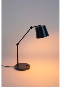 Čierna stolová lampa s kovovým tienidlom (výška 60 cm) Hajo – White Label