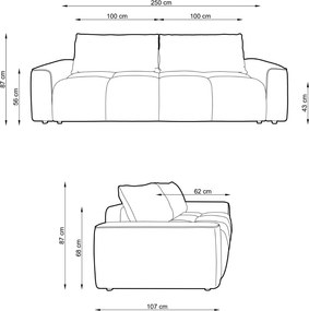 ROZKLADACIA POHOVKA CORTONA 250 cm