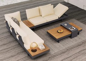 Multifunkčný hliníkový nábytok MARCO s béžovými poduškami