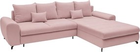 Rohová sedacia súprava Yoko, ružová látka