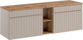 Závesná skrinka pod umývadlo Iconic s doskou 140 cm kašmír/dub Coast Evoke
