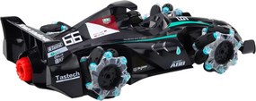 LEAN Toys Závodné auto, športové auto, diaľkovo ovládané RC s efektom dymu, 2,4 GHz, čierne