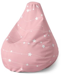 Sablio Sedací vak Pear Hviezdy a bodky na povrázku - 70 x 95 x 15 cm