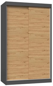 Šatníková skriňa IGA II 120 cm antracit/dub artisan