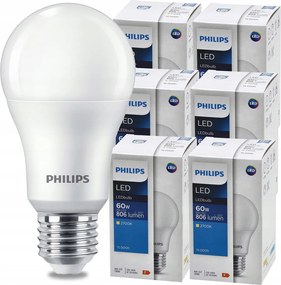 SADA 6 LED žiaroviek E27 8W 806lm PHILIPS Teplá biela 2700K A60