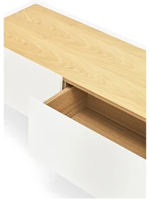 Biely/v prírodnej farbe TV stolík v dekore duba 180x45 cm Arista – Teulat