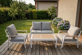 Sada zahradního nábytku pro 4 osoby Houseland Aurora bílá/šedá
