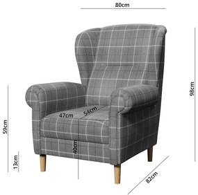 Sivé kreslo ušiak Swan – Ropez