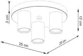 Stropné svietidlo Lagos, 3x biele kovové tienidlo