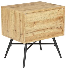 Nočný stolík so zásuvkou svetlé drevo LUBOCK Beliani