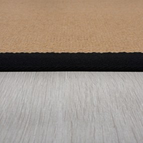 Flair Rugs, Kusový koberec Herringbone Border Kira Black, 120x170, béžová, chodba / predsieň