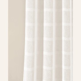 Jemne krémová záclona Maura so zavesením na kruhy 140 x 250 cm
