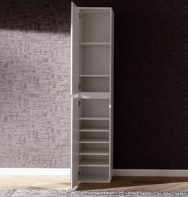 Zrkadlová viacúčelová skriňa s policami Mirror, 37 cm, biela