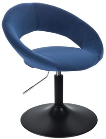 LuxuryForm Stolička NAPOLI VELUR na čiernom tanieri - modrá