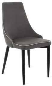 Jedálenská stolička LOUIS RIBBON zamatová sivá 848891