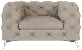 Sivobéžové zamatové kreslo Chelsea – Ropez