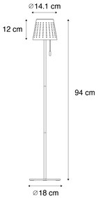 Vonkajšia stojaca lampa čierna vrátane LED 3-stupňovo stmievateľná na solárny pohon - Ferre