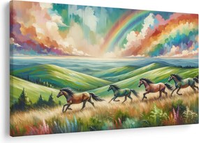 Obraz – Kone cválajúce krajinou (90x60 cm)