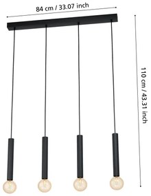 Eglo 98057 - Luster na lanku CORTENOVA 4xE27/60W/230V