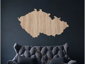 drevko Mapa ČR na stenu Rozmer obrazu: 37 x 65 cm, Farba dekorácie: Čierna