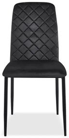 Jedálenská stolička MAVERIK zamatová, čierna