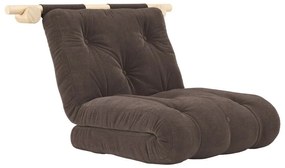 Tmavohnedé menčestrové kreslo Hooked – Karup Design