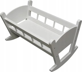 Drevená kolíska pre bábiky biela