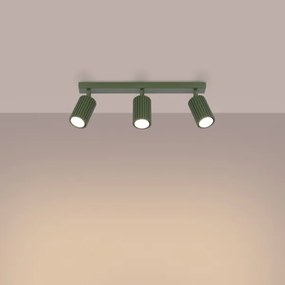 Sollux SL.1619 - Bodové svietidlo KARBON 3xGU10/10W/230V zelená