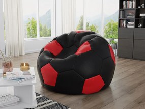 Sedací vak Hannela 500L (čierna ekokoža + červená ekokoža). Vlastná spoľahlivá doprava až k Vám domov. 1053996