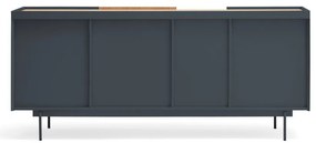 Nízka komoda v dekore duba v antracitovo-prírodnej farbe 180x78 cm Otto – Teulat