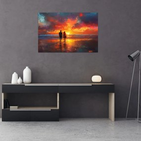 Obraz - Prechádzka na pláži (90x60 cm)